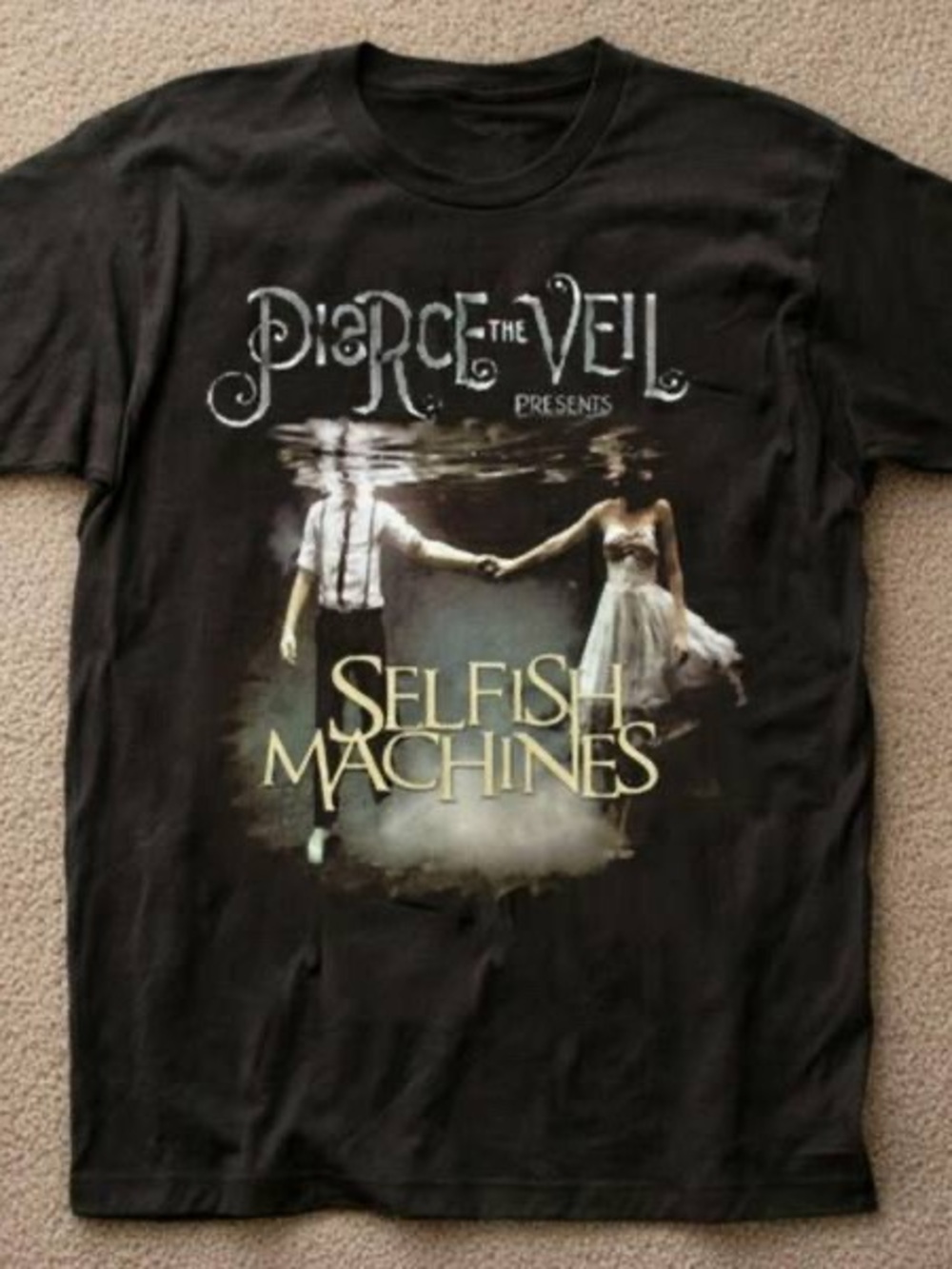 Selfish Machines Graphic Tee - Pierce The Veil Band Black T Shirt